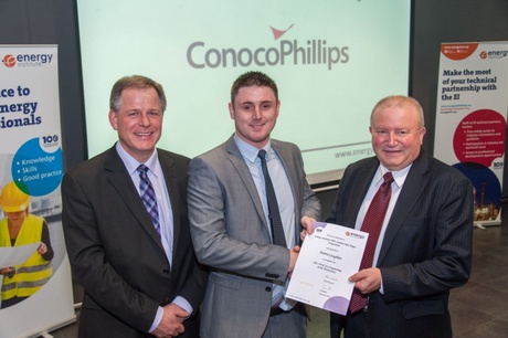 Nigel Bradburn, Chair of the EI Branch; Darren Coughlan, Bill McKenney, General Manager Capital Projects - ConocoPhillips (UK)