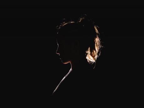 Silhoutte of a woman in black