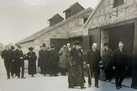 Queen Mary pictured at the official opening of the Rowett Institute