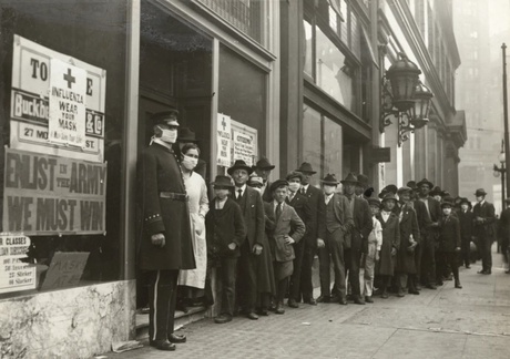 People waiting, wearing masks in San Francisco during the Spanish Flu in 1918 - Public Domain History, in its purest form, can be defined as the knowledge of humanity’s past based upon reliable sources.