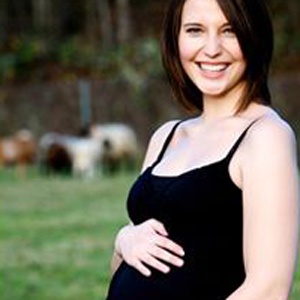 Pregnant woman outdoors