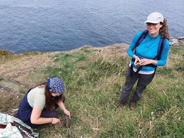 Collecting soil samples with Dr Louise Ross