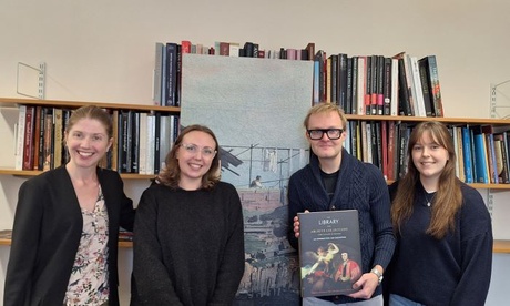 Dr Joanne Anderson with our 2023-24 prize winners: Allie Glew, Leigh Wilson and Morven Tarbert