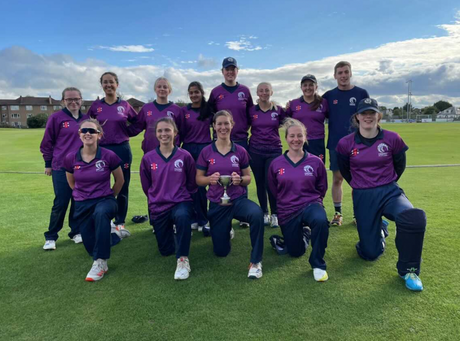 Matthew with the team following the final game of the Woman's Super Series