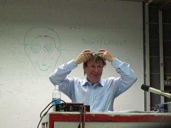 Professor Tim Ingold mid lecture