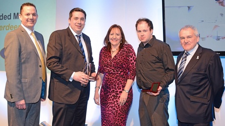 Phil Rees Jones (TUCO Board Member),  Mark Donovan (UoA), Julie Barker (Chair TUCO ltd), Sean Hughes (UoA), Graham Crump (Competition Organising Committee Member).