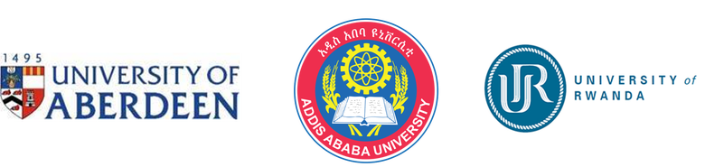 Logos of University of Aberdeen, Addis Ababa University and University of Rwanda