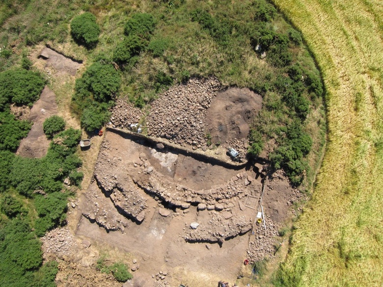 Excavation at Cnoc Tigh monumental roundhouse on the Tarbat peninsula