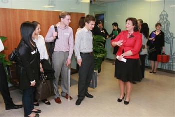 Cabinet Secretary for Education and Lifelong Learning, Fiona Hyslop meets exchange students from Scottish universities who are currently studying at the University of Hong Kong