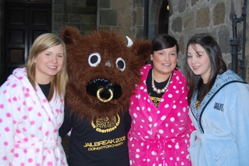 Kim, Rachel and Lucy with Angus the Bull