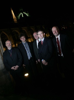 l to r: Fred Stevenson-Robb, Professor Marian Wiercigroch, Principal C Duncan Rice, Chris Brown (ITI Energy) and Professor Albert Rodger