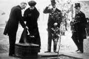 Queen Mary plants a tree