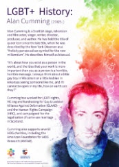 LGBT+ History poster about Alan Cumming