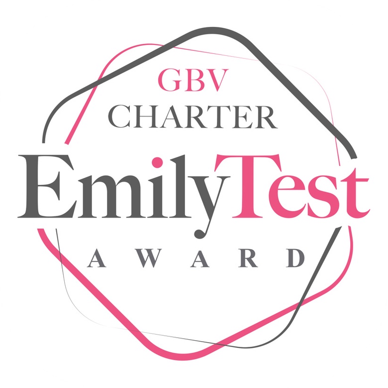 Image of GBV Charter logo with text 'EmilyTest Award'