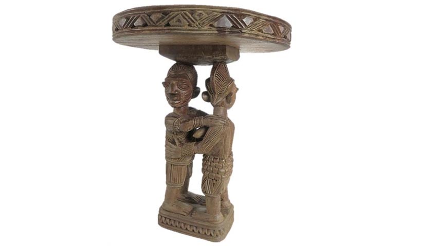 Stool carved by Lamidi Fakeye