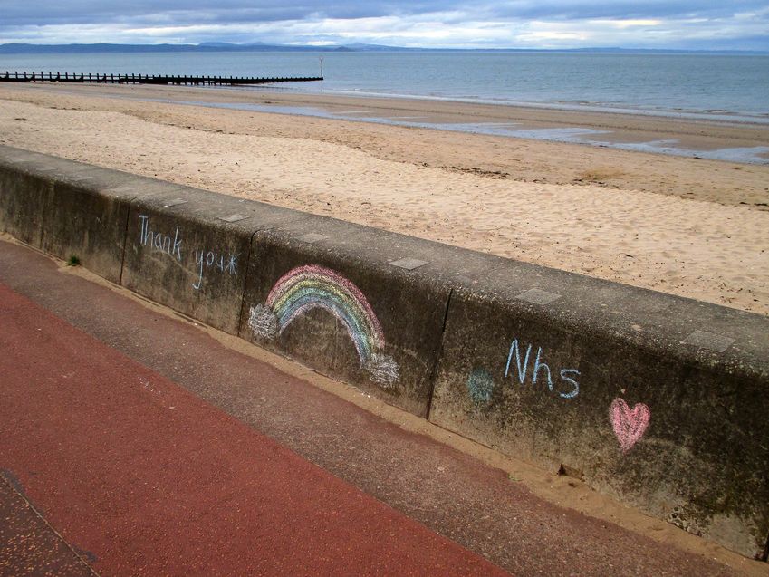 Portobello Beach Chalk Message