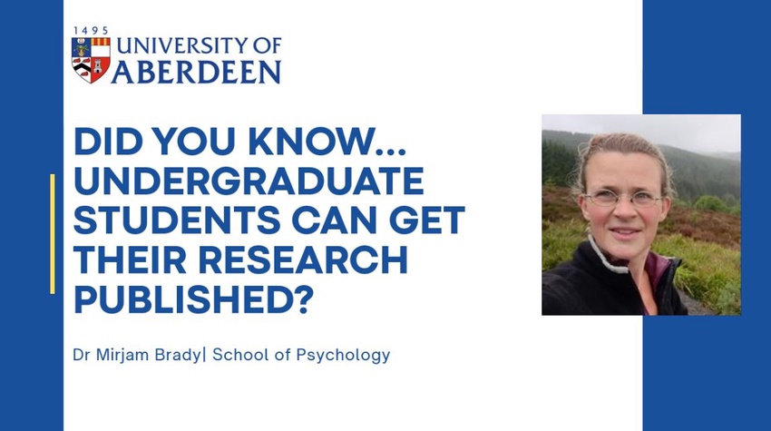 Research Story: Did you know...undergraduate students can get their research published?