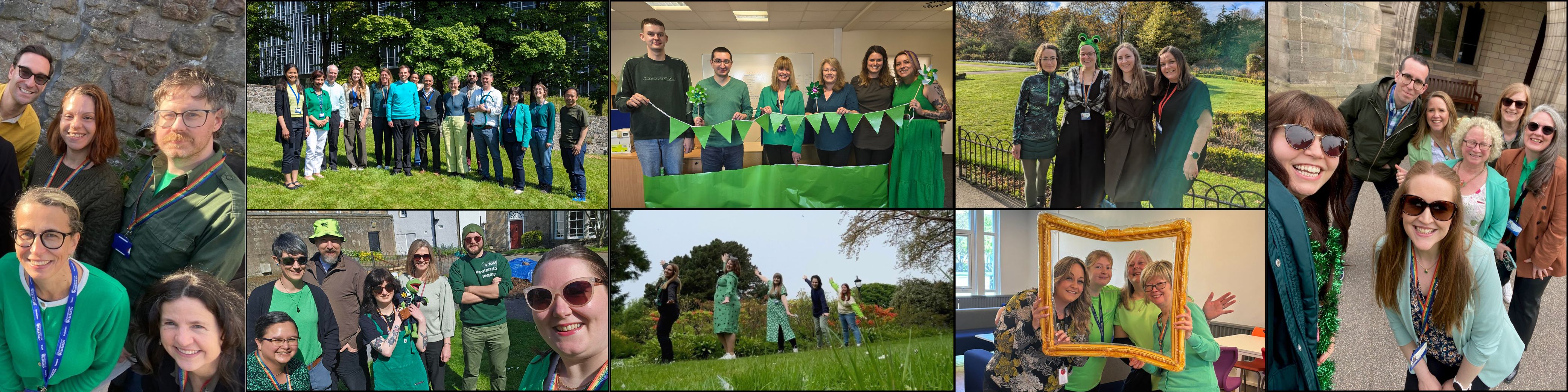 Wear it green collage picture web banner