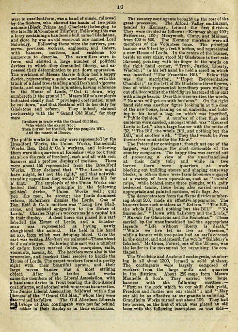 RAD132, The Reform Demonstration in Aberdeen. Description of the Procession and report of speeches at the Great Mass Meeting on the Links