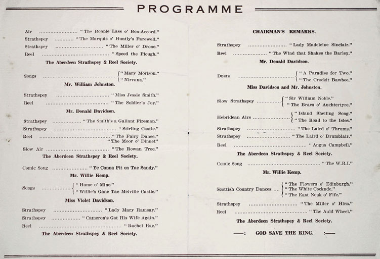 Programme for a Grand Concert in aid of the Scott Skinner Memorial Fund ...