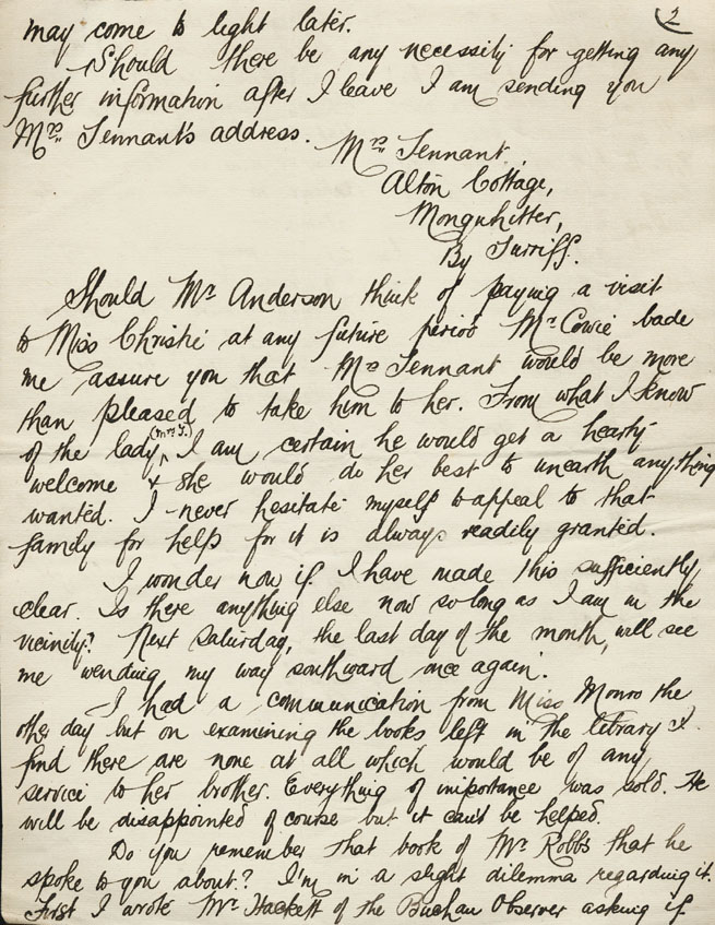 Page 3 of 4, Letter from M A Crichton to William Walker