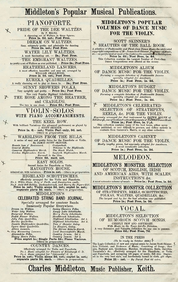 Adverts for Charles Middleton publications